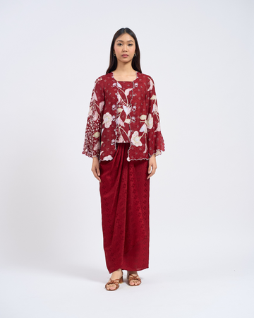Airis Kebaya Pendek in Maroon