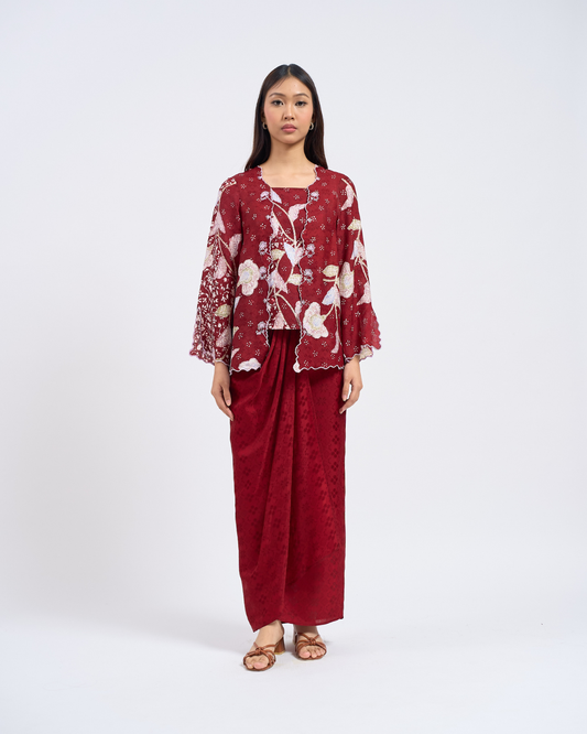 Airis Kebaya Pendek in Maroon
