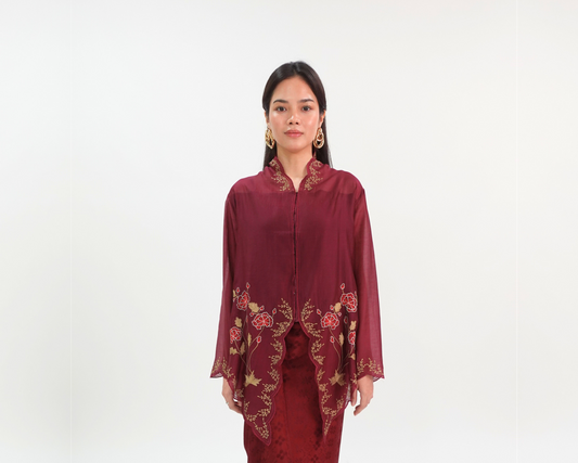 Aya III Cotton Top in Maroon