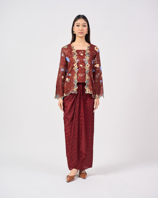 Airis Kebaya Pendek in Maroon
