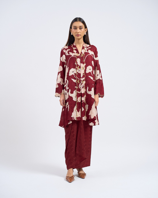 Aria Kurung Panjang in Maroon
