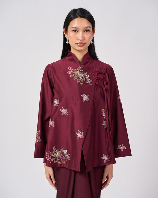 Arya Cotton Top in Maroon