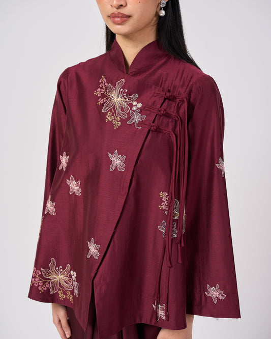 Arya Cotton Top in Maroon