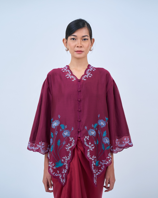 Aya Cotton Top in Maroon