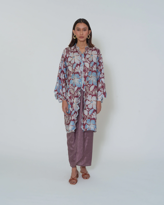 Khadeeja Kebaya Labuh in Maroon