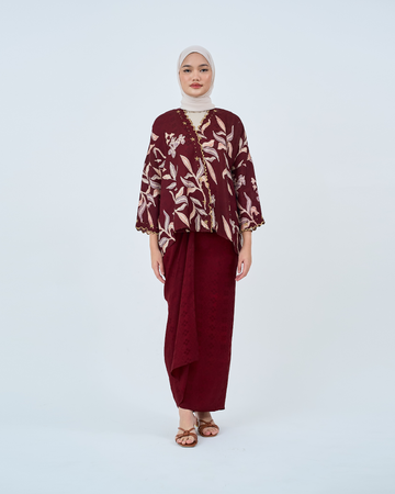 Malika Kurung Kimono in Maroon