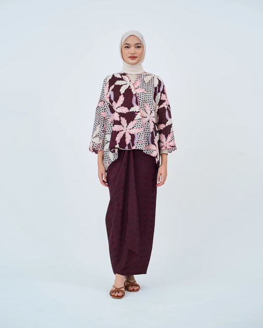Malika Kurung Kimono in Burgundy