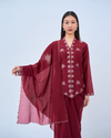 Laras Sutra II Cotton Set  in Maroon