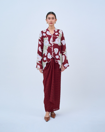 Delia Kurung Pendek in Maroon