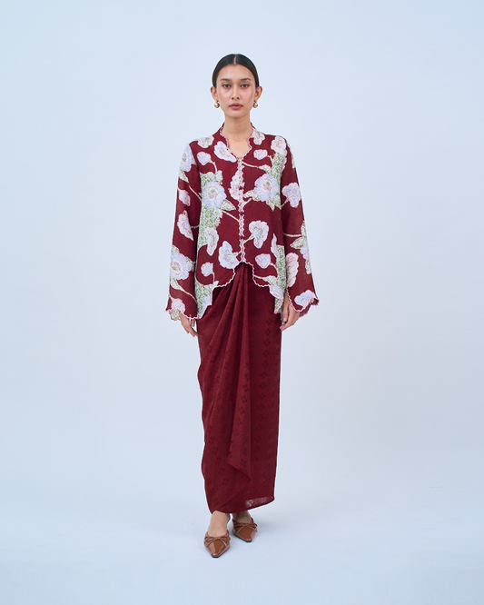 Delia Kurung Pendek in Maroon