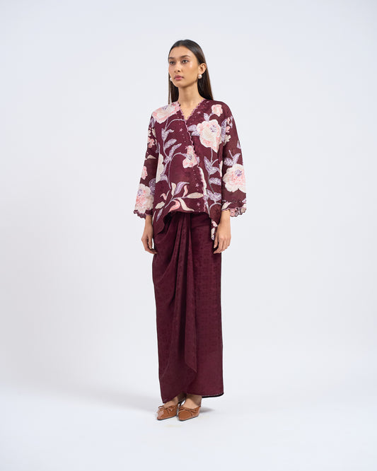 Malika Kurung Kimono in Burgundy