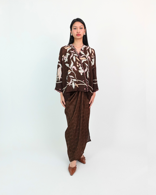 Malika Kurung Kimono in Brown