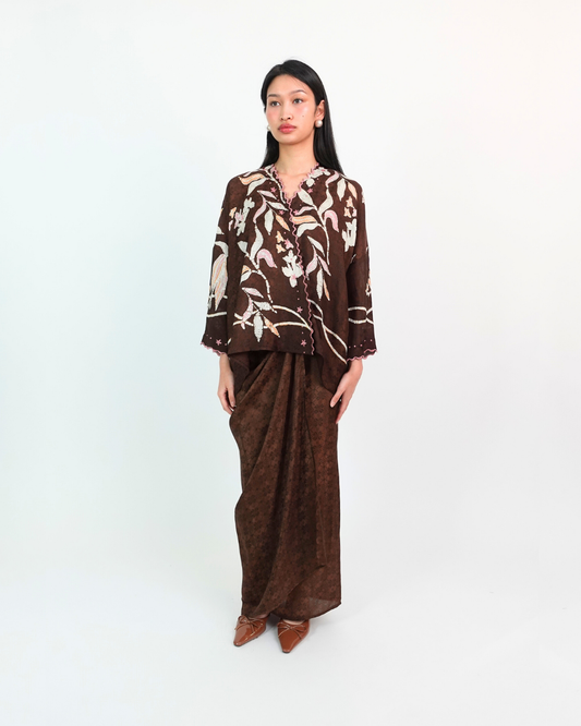 Malika Kurung Kimono in Brown
