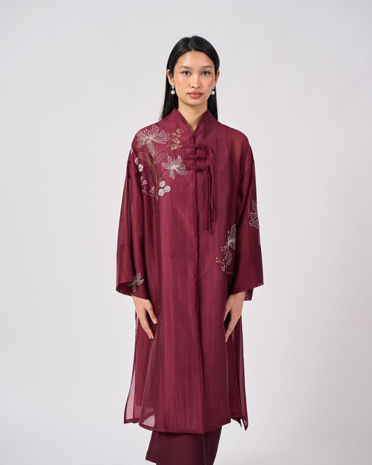 Nara II Cotton Top in Maroon